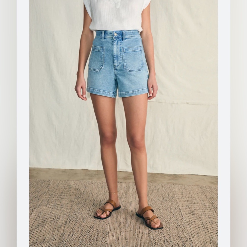 Faherty Terry High Rise Stretch Patch Pocket Deni… - image 1